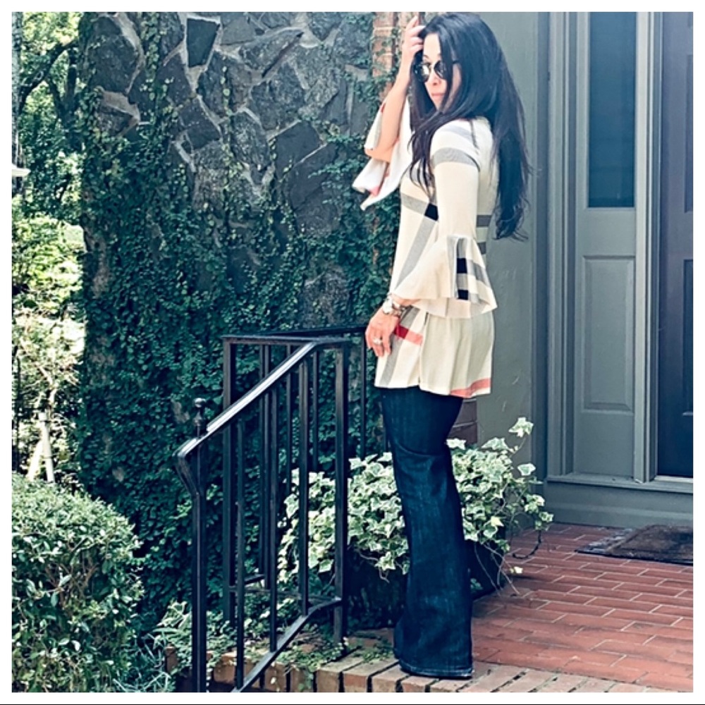 ✨LAST ✨Beige plaid swing tunic with side pockets - Picture 7 of 8